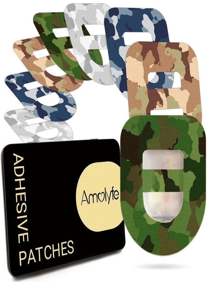 Amolyfe Omnipod 5 Adhesive Patches Waterproof, 20 Pack Amolyfe Omnipod Overpatches with Stretchable Strap, Breathable, Long-Lasting Medical Adhesive, Premium Hinged Tin (Camo) - Image 1